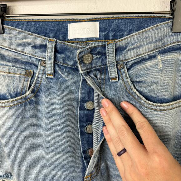 Boyish by HER NWT The Billy Taxi Driver High Rise Distressed Cotton Skinny Jeans - Picture 7 of 12